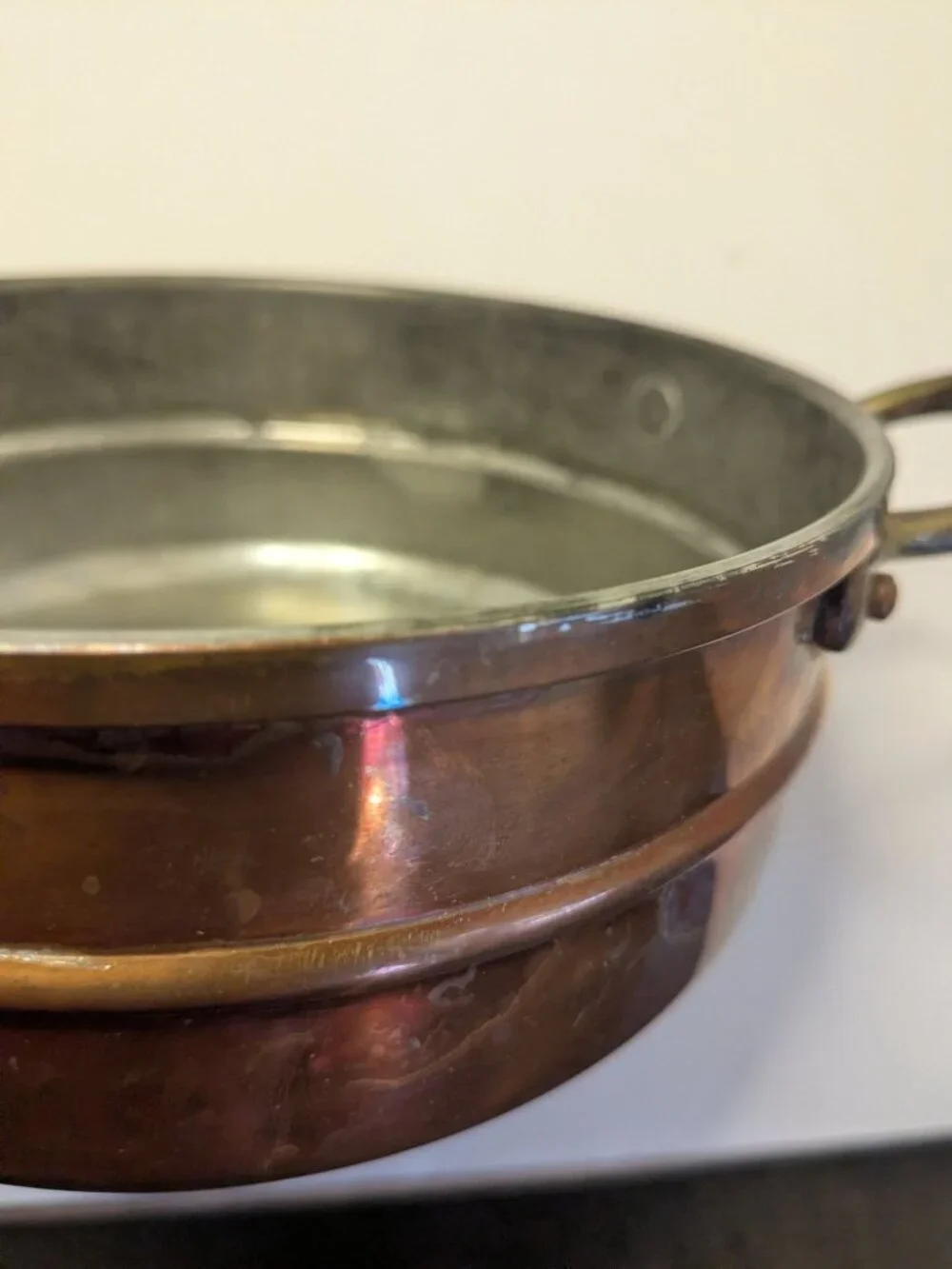 Vintage Copper & Brass Bowl  Handles - 6.5